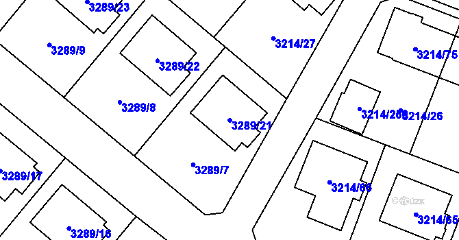 Parcela st. 3289/21 v KÚ Chotěboř, Katastrální mapa