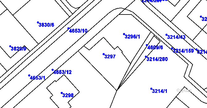 Parcela st. 3297 v KÚ Chotěboř, Katastrální mapa