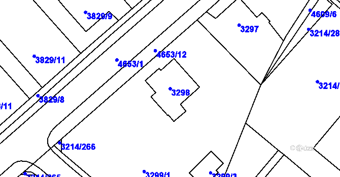 Parcela st. 3298 v KÚ Chotěboř, Katastrální mapa