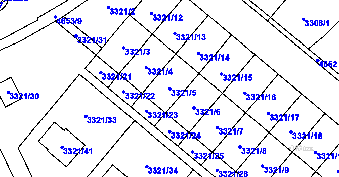Parcela st. 3321/5 v KÚ Chotěboř, Katastrální mapa