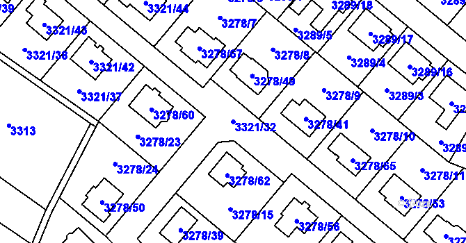 Parcela st. 3321/32 v KÚ Chotěboř, Katastrální mapa