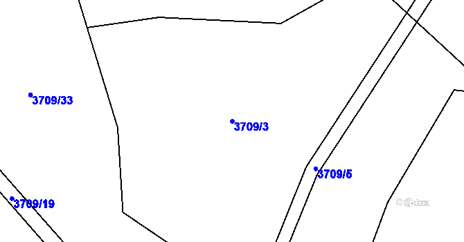 Parcela st. 3709/3 v KÚ Chotěboř, Katastrální mapa