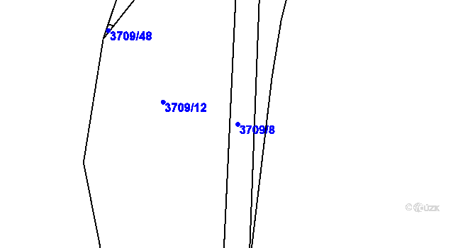 Parcela st. 3709/8 v KÚ Chotěboř, Katastrální mapa