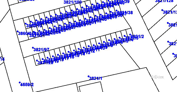 Parcela st. 3821/10 v KÚ Chotěboř, Katastrální mapa