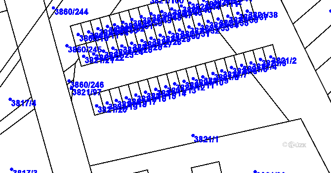 Parcela st. 3821/13 v KÚ Chotěboř, Katastrální mapa