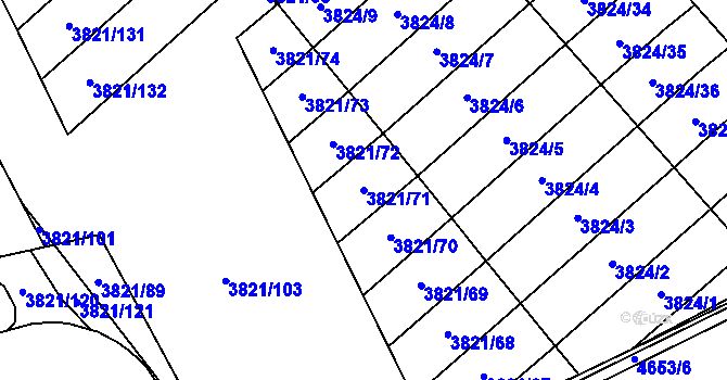 Parcela st. 3821/71 v KÚ Chotěboř, Katastrální mapa