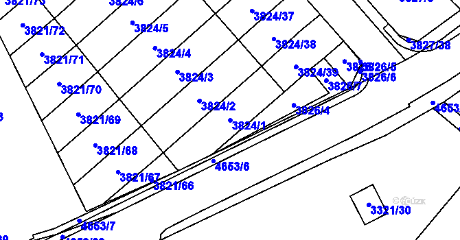 Parcela st. 3824/1 v KÚ Chotěboř, Katastrální mapa