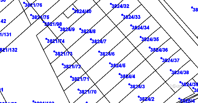 Parcela st. 3824/6 v KÚ Chotěboř, Katastrální mapa