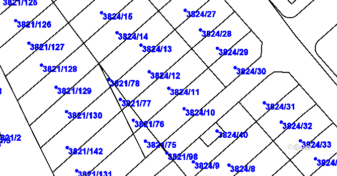 Parcela st. 3824/11 v KÚ Chotěboř, Katastrální mapa