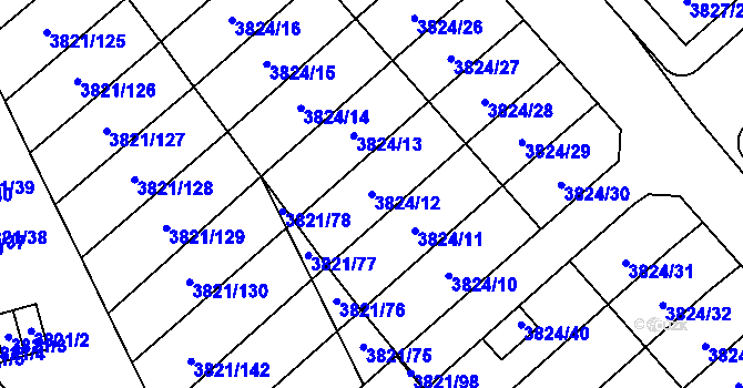 Parcela st. 3824/12 v KÚ Chotěboř, Katastrální mapa