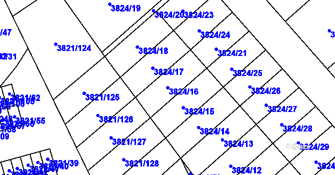Parcela st. 3824/16 v KÚ Chotěboř, Katastrální mapa