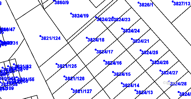 Parcela st. 3824/17 v KÚ Chotěboř, Katastrální mapa