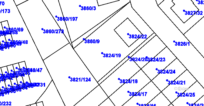 Parcela st. 3824/19 v KÚ Chotěboř, Katastrální mapa