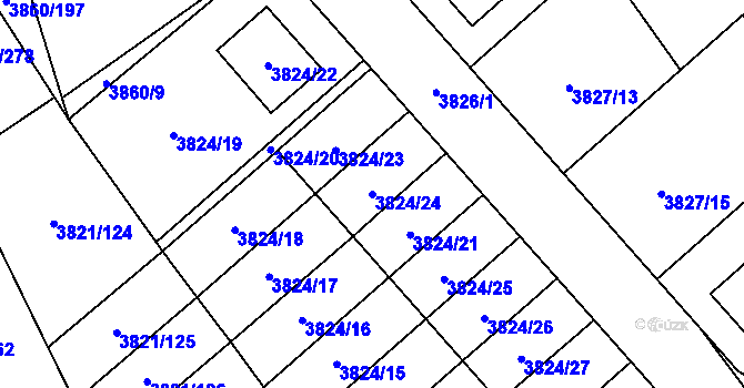 Parcela st. 3824/24 v KÚ Chotěboř, Katastrální mapa