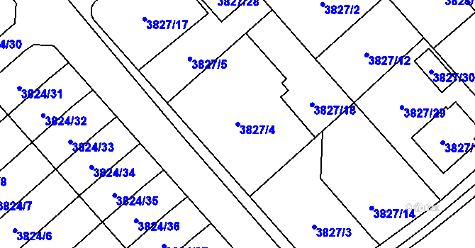 Parcela st. 3827/4 v KÚ Chotěboř, Katastrální mapa