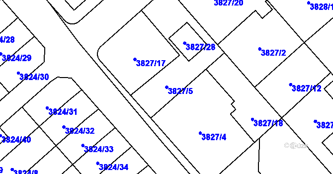 Parcela st. 3827/5 v KÚ Chotěboř, Katastrální mapa