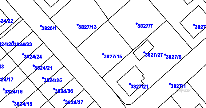 Parcela st. 3827/15 v KÚ Chotěboř, Katastrální mapa