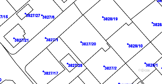 Parcela st. 3827/20 v KÚ Chotěboř, Katastrální mapa