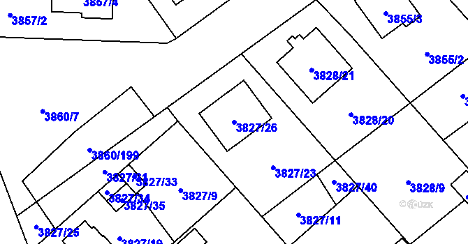 Parcela st. 3827/26 v KÚ Chotěboř, Katastrální mapa