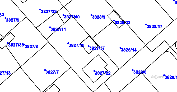 Parcela st. 3827/37 v KÚ Chotěboř, Katastrální mapa