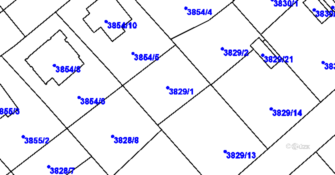 Parcela st. 3829/1 v KÚ Chotěboř, Katastrální mapa