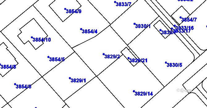 Parcela st. 3829/2 v KÚ Chotěboř, Katastrální mapa