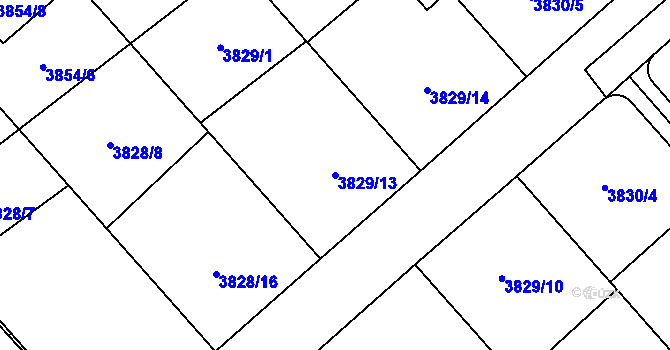 Parcela st. 3829/13 v KÚ Chotěboř, Katastrální mapa