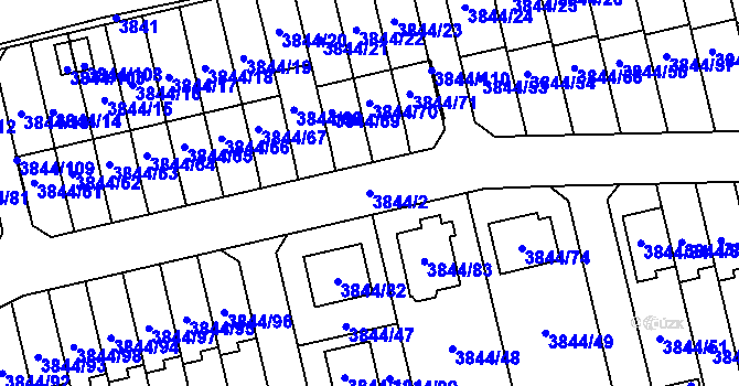 Parcela st. 3844/2 v KÚ Chotěboř, Katastrální mapa