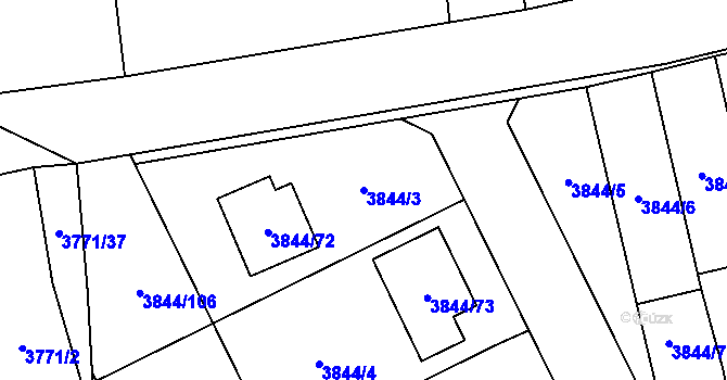 Parcela st. 3844/3 v KÚ Chotěboř, Katastrální mapa