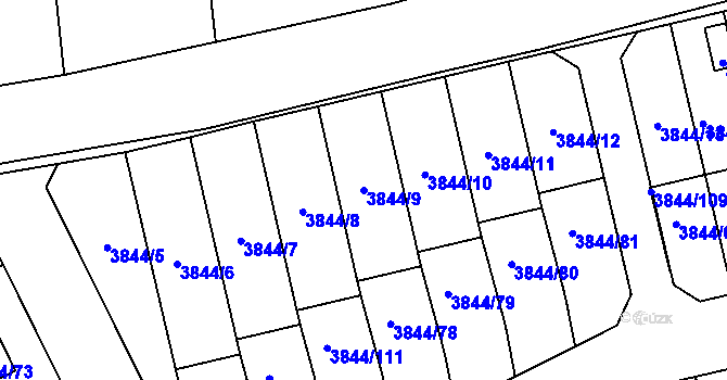 Parcela st. 3844/9 v KÚ Chotěboř, Katastrální mapa