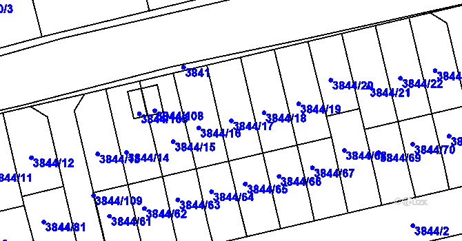 Parcela st. 3844/17 v KÚ Chotěboř, Katastrální mapa