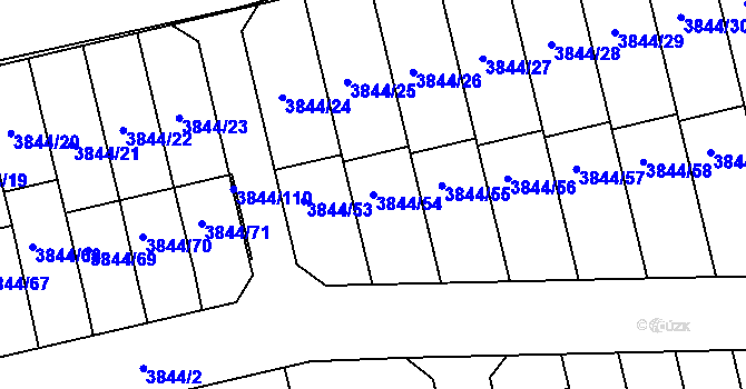 Parcela st. 3844/54 v KÚ Chotěboř, Katastrální mapa