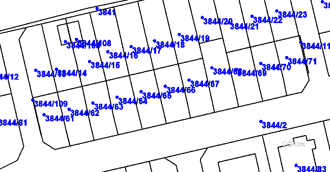 Parcela st. 3844/66 v KÚ Chotěboř, Katastrální mapa