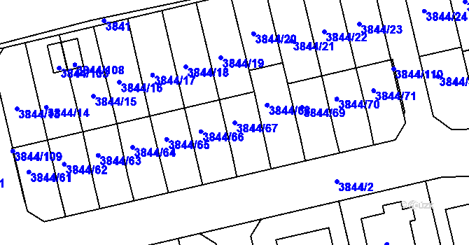 Parcela st. 3844/67 v KÚ Chotěboř, Katastrální mapa