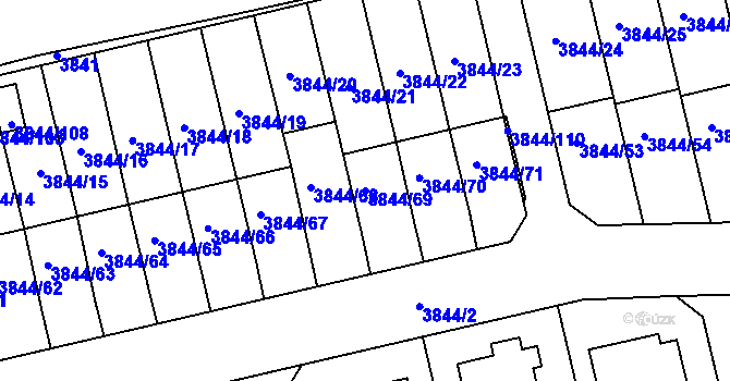 Parcela st. 3844/69 v KÚ Chotěboř, Katastrální mapa