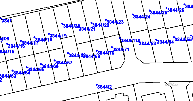 Parcela st. 3844/70 v KÚ Chotěboř, Katastrální mapa