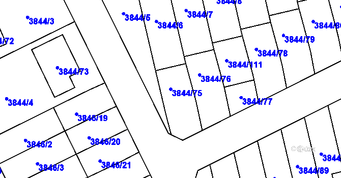 Parcela st. 3844/75 v KÚ Chotěboř, Katastrální mapa
