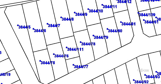 Parcela st. 3844/78 v KÚ Chotěboř, Katastrální mapa