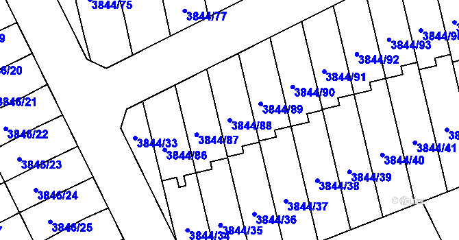 Parcela st. 3844/88 v KÚ Chotěboř, Katastrální mapa