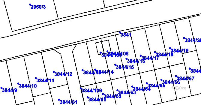 Parcela st. 3844/103 v KÚ Chotěboř, Katastrální mapa
