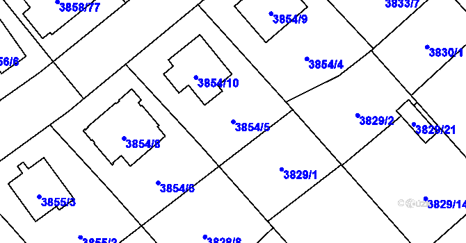 Parcela st. 3854/5 v KÚ Chotěboř, Katastrální mapa