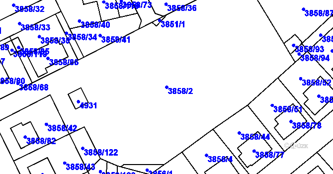 Parcela st. 3858/2 v KÚ Chotěboř, Katastrální mapa