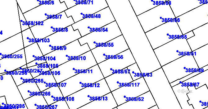 Parcela st. 3858/56 v KÚ Chotěboř, Katastrální mapa