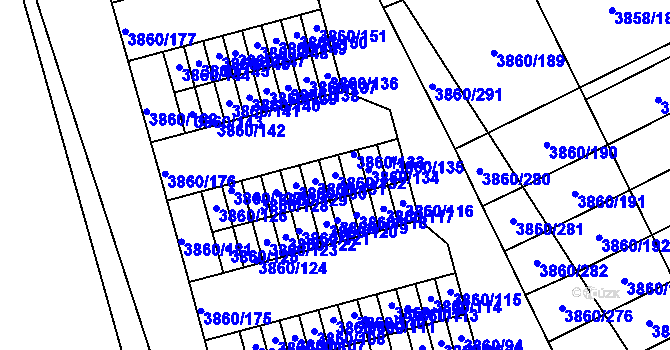 Parcela st. 3860/132 v KÚ Chotěboř, Katastrální mapa