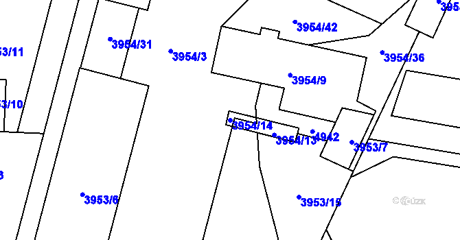 Parcela st. 3954/14 v KÚ Chotěboř, Katastrální mapa