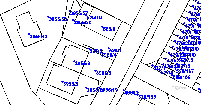 Parcela st. 3955/4 v KÚ Chotěboř, Katastrální mapa