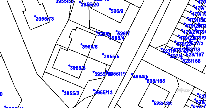 Parcela st. 3955/5 v KÚ Chotěboř, Katastrální mapa