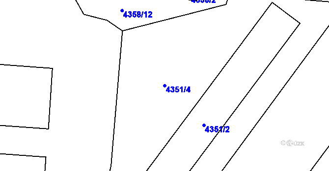 Parcela st. 4351/4 v KÚ Chotěboř, Katastrální mapa