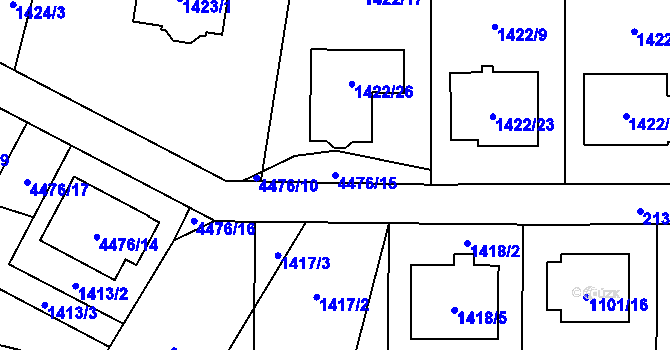 Parcela st. 4476/15 v KÚ Chotěboř, Katastrální mapa