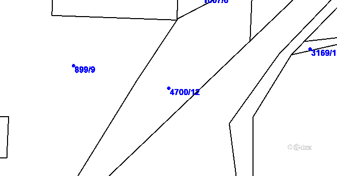 Parcela st. 4700/12 v KÚ Chotěboř, Katastrální mapa